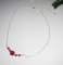 Collier rose sculptée en gorgone rouge sur chaine argent 925