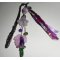 Marque pages perle fleurie avec perroquet en émail et perles violettes