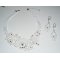Parure Collier de Cérémonie fleur et papillon en dentelle blanche avec cristal de Swarovski et perles