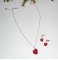 Parure Pendentif coeur rouge en cristal de Swarovski sur chaine argent 925