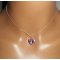 Pendentif coeur mauve en cristal de Swarovski sur chaine argent 925