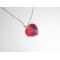 Pendentif coeur rouge en cristal de Swarovski sur  chaine argent 925