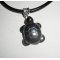 Pendentif  tortue en pierre d'hématite sur cuir noir reserve