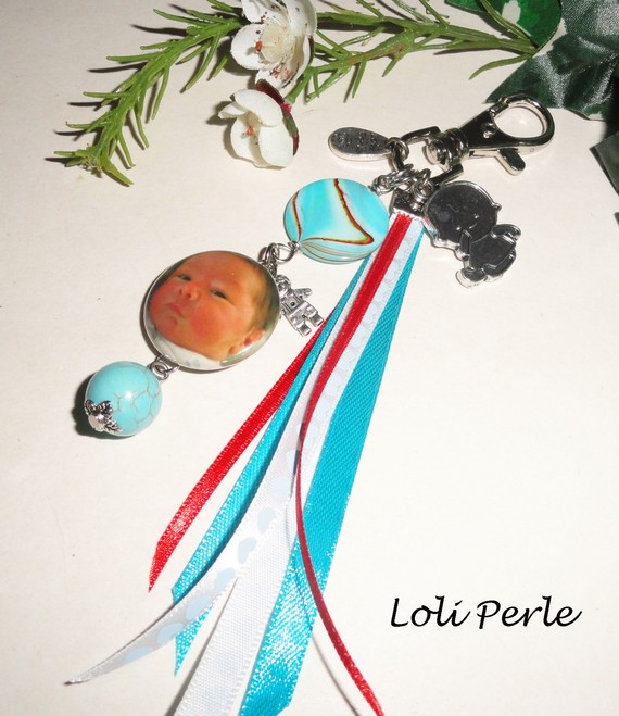 Porte clefs  naissance bleu