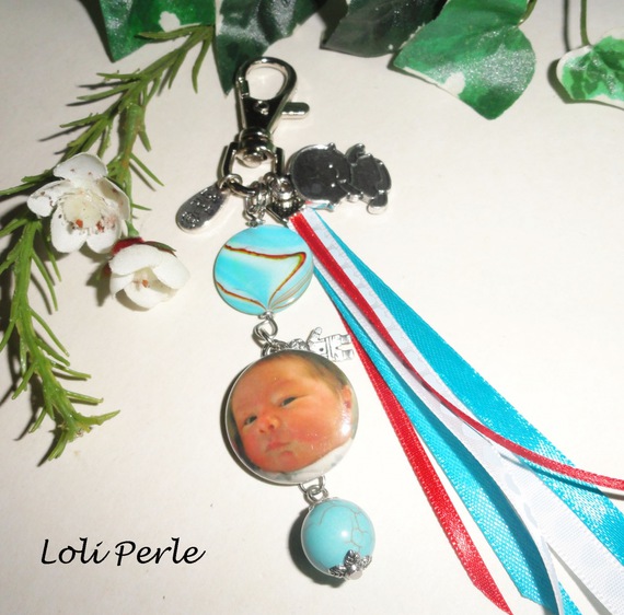 Porte clefs  naissance bleu