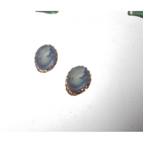 Boucles d'oreilles camé bleu sur clips