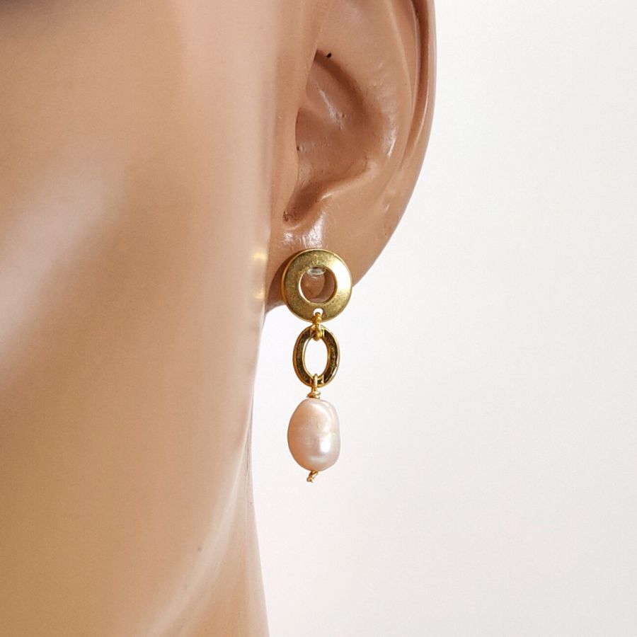 Boucles d'oreilles en perles de culture baroque