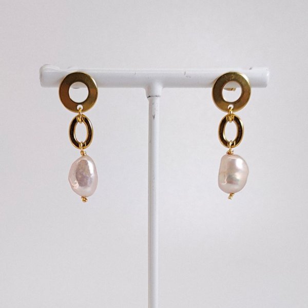 Boucles d'oreilles en perles de culture baroque