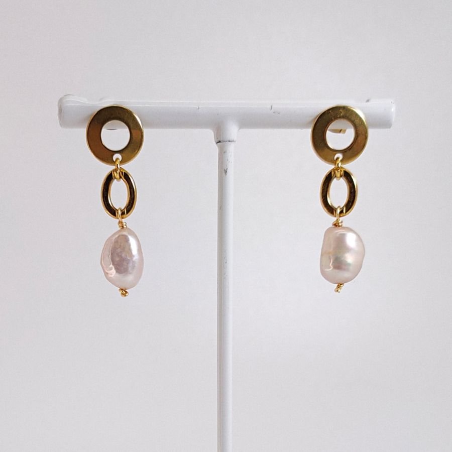 Boucles d'oreilles en perles de culture baroque