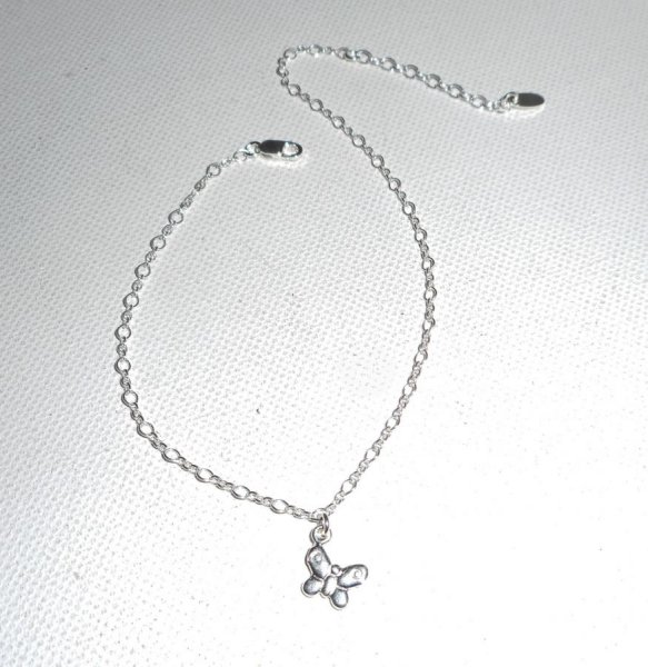 Bracelet/chaine de cheville avec papillon sur chaine argent 925