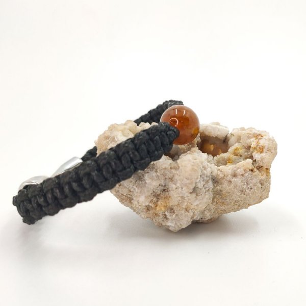 Bracelet corde tissée avec agate marron