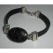 Bracelet homme cuir multi-rangs avec pierre en astrophilite
