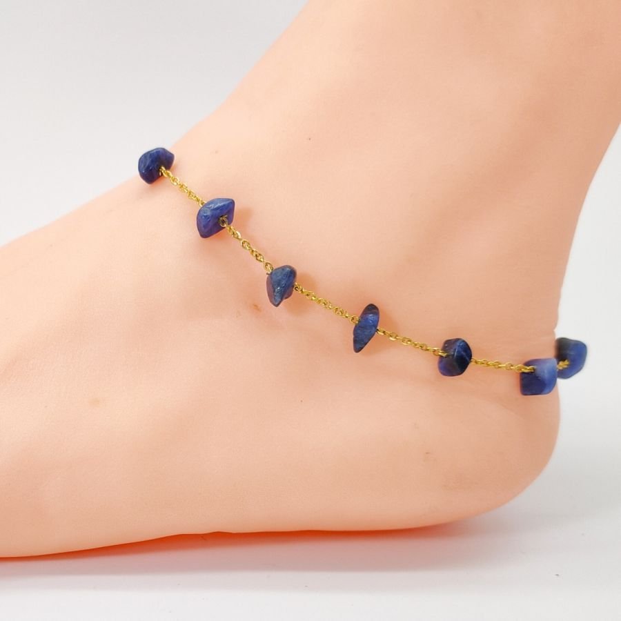 Chevillère chips Lapis Lazuli bleu