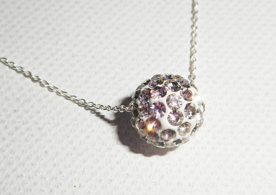 collier en argent 925 avec perles en cristal de Swarovski sur fine chaine