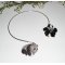 Collier original en métal soudé avec panda et fleur en émail et strass