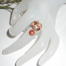 Bague originale en argent 925 avec pierre de jaspe et agate marron